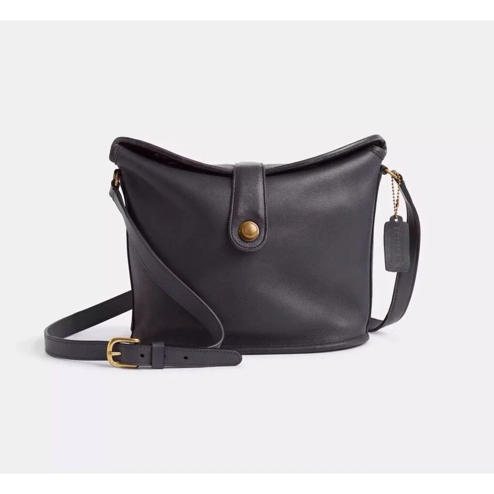 Coach Vintage Nottingham British Binocular Crossbody Bag Black Leather USA